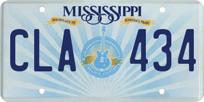 MS license plate CLA434