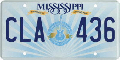 MS license plate CLA436