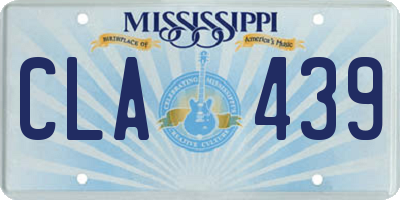 MS license plate CLA439