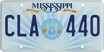 MS license plate CLA440