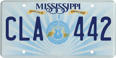 MS license plate CLA442