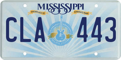 MS license plate CLA443