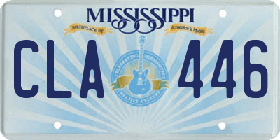 MS license plate CLA446