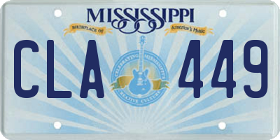MS license plate CLA449