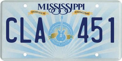 MS license plate CLA451
