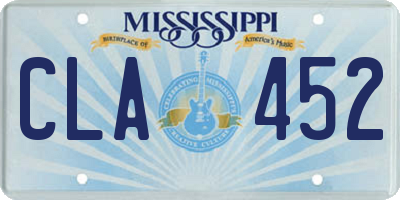 MS license plate CLA452