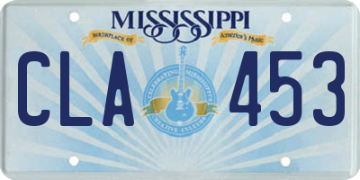 MS license plate CLA453
