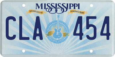 MS license plate CLA454