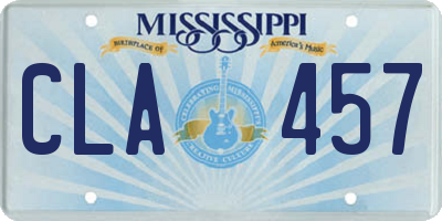 MS license plate CLA457