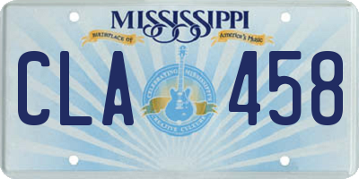 MS license plate CLA458