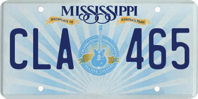 MS license plate CLA465