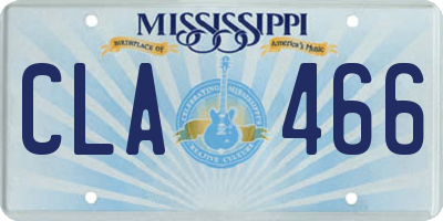 MS license plate CLA466