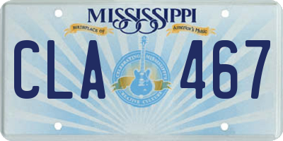 MS license plate CLA467