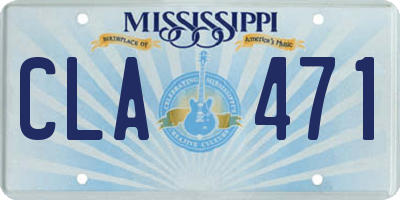 MS license plate CLA471
