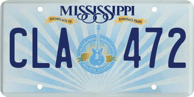 MS license plate CLA472