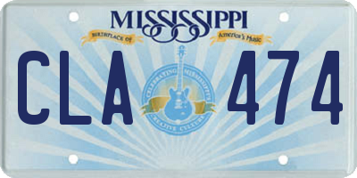 MS license plate CLA474