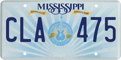 MS license plate CLA475