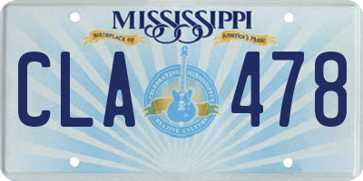 MS license plate CLA478