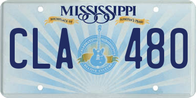 MS license plate CLA480