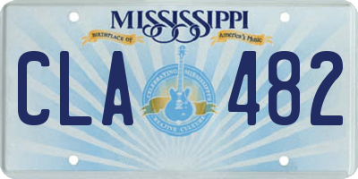 MS license plate CLA482