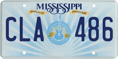 MS license plate CLA486