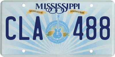 MS license plate CLA488