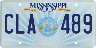 MS license plate CLA489