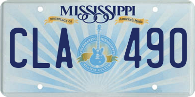 MS license plate CLA490