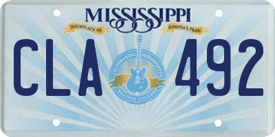 MS license plate CLA492