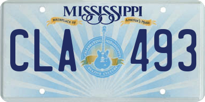MS license plate CLA493