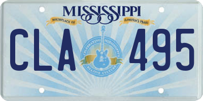 MS license plate CLA495
