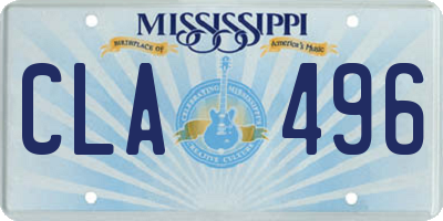 MS license plate CLA496