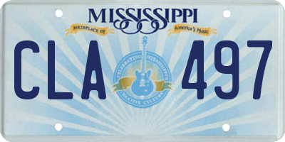 MS license plate CLA497