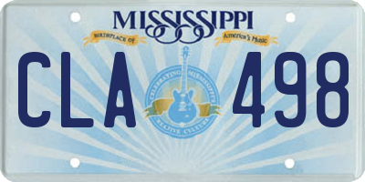 MS license plate CLA498