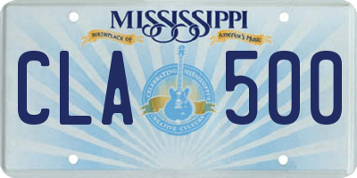MS license plate CLA500