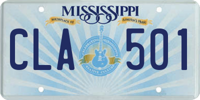MS license plate CLA501