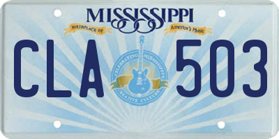 MS license plate CLA503