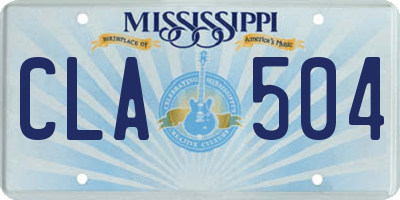 MS license plate CLA504