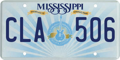 MS license plate CLA506