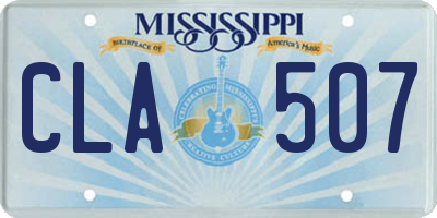 MS license plate CLA507