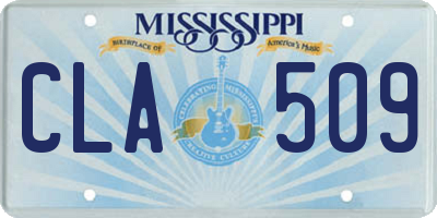 MS license plate CLA509