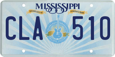 MS license plate CLA510