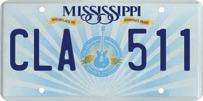 MS license plate CLA511