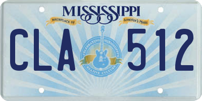 MS license plate CLA512