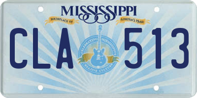 MS license plate CLA513