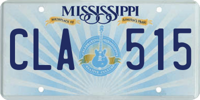MS license plate CLA515