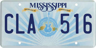 MS license plate CLA516