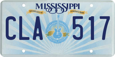 MS license plate CLA517