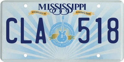 MS license plate CLA518