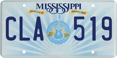 MS license plate CLA519
